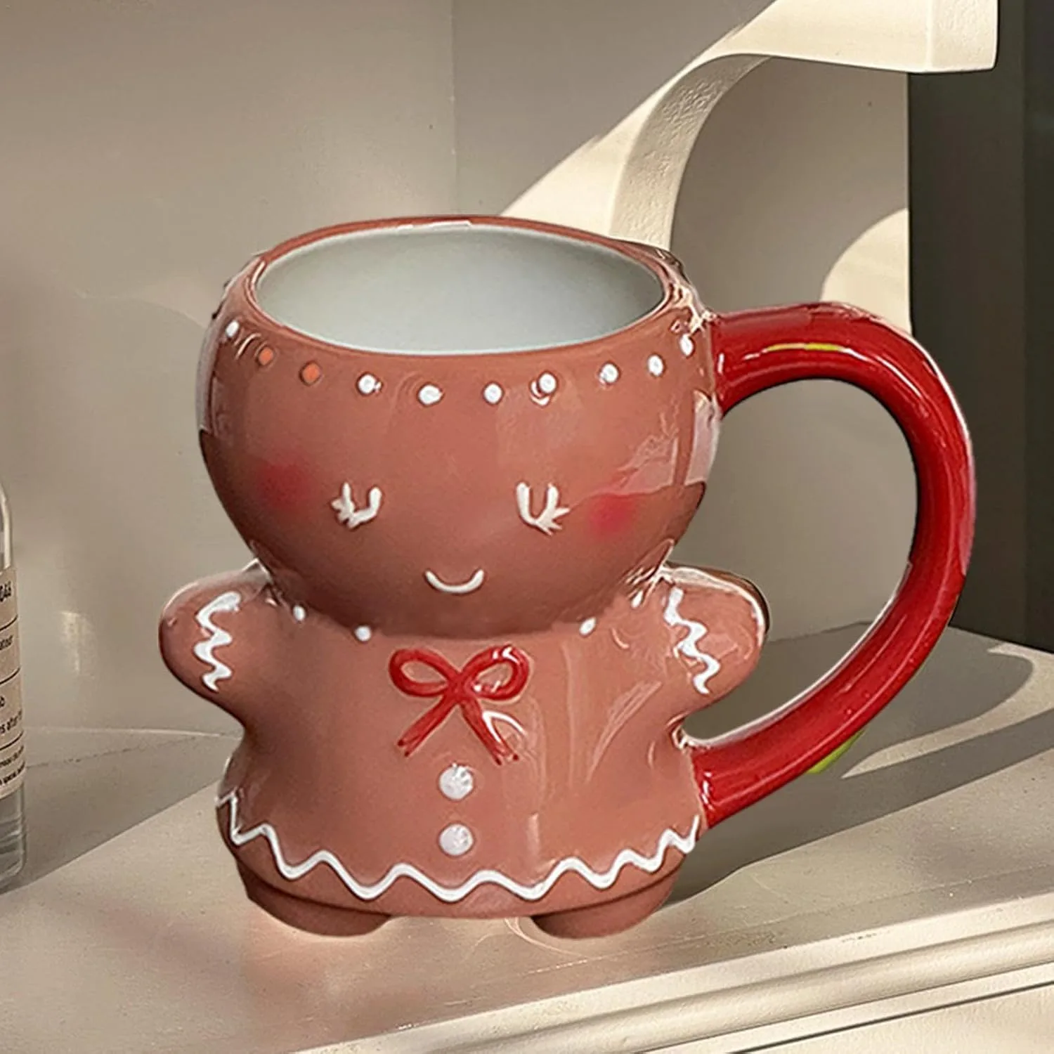 Кружка керамическая Gingerbread Man, 300 мл, рождественская — фото 4