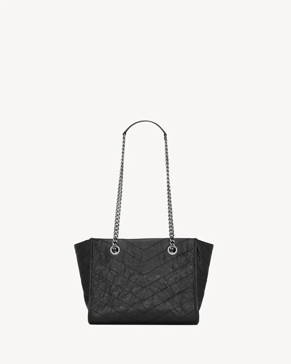 Сумка NIKI small для шопинга из винтажной кожи SAINT LAURENT, черный — фото 2