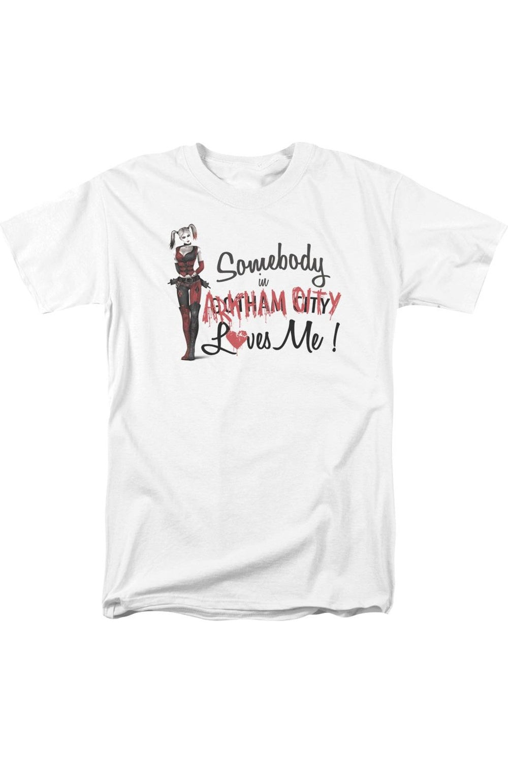 

Футболка с коротким рукавом для взрослых Batman Arkham City Somebody Loves Me Gildan, белый