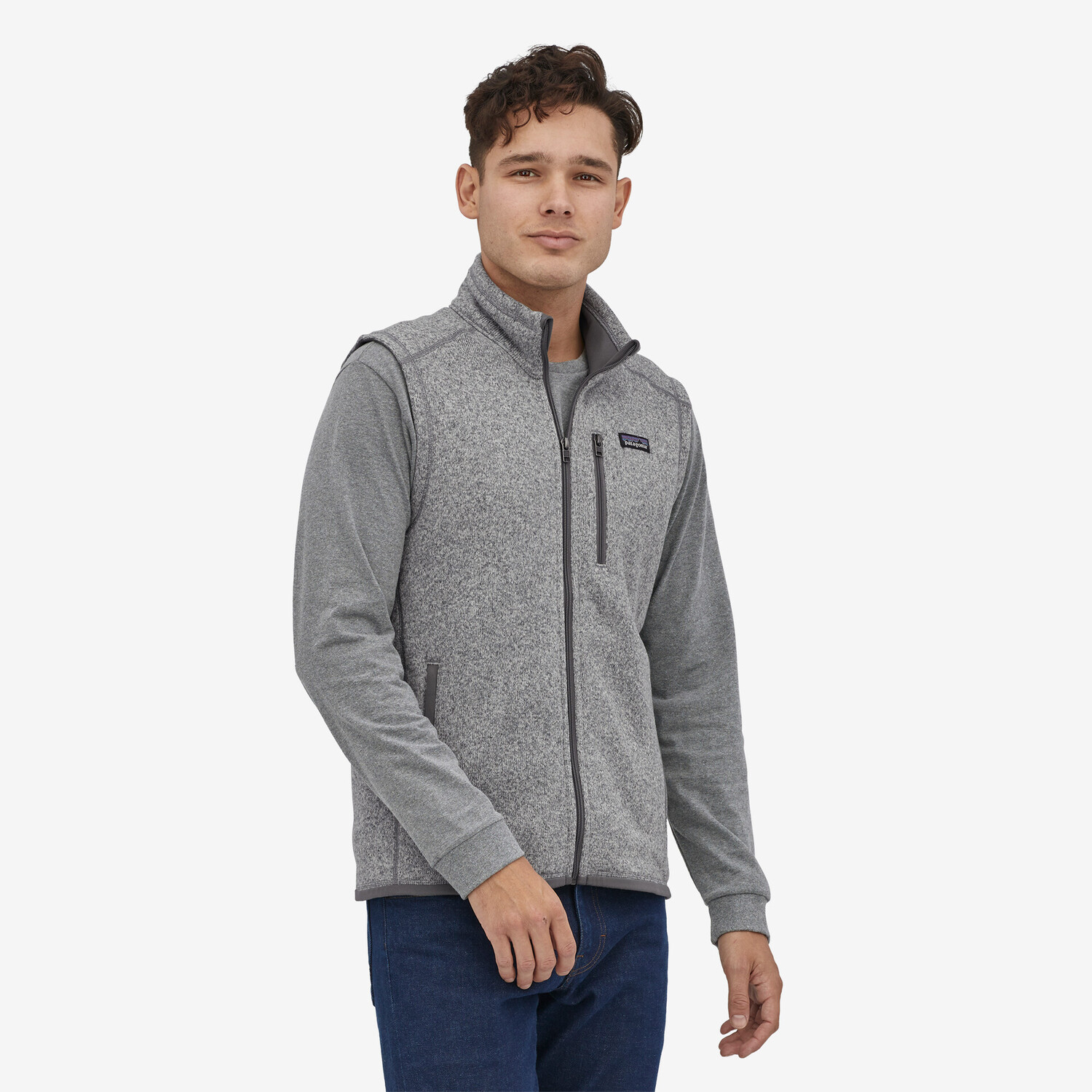 Мужской лучший свитер, флисовый жилет Patagonia, цвет Stonewash — фото 2