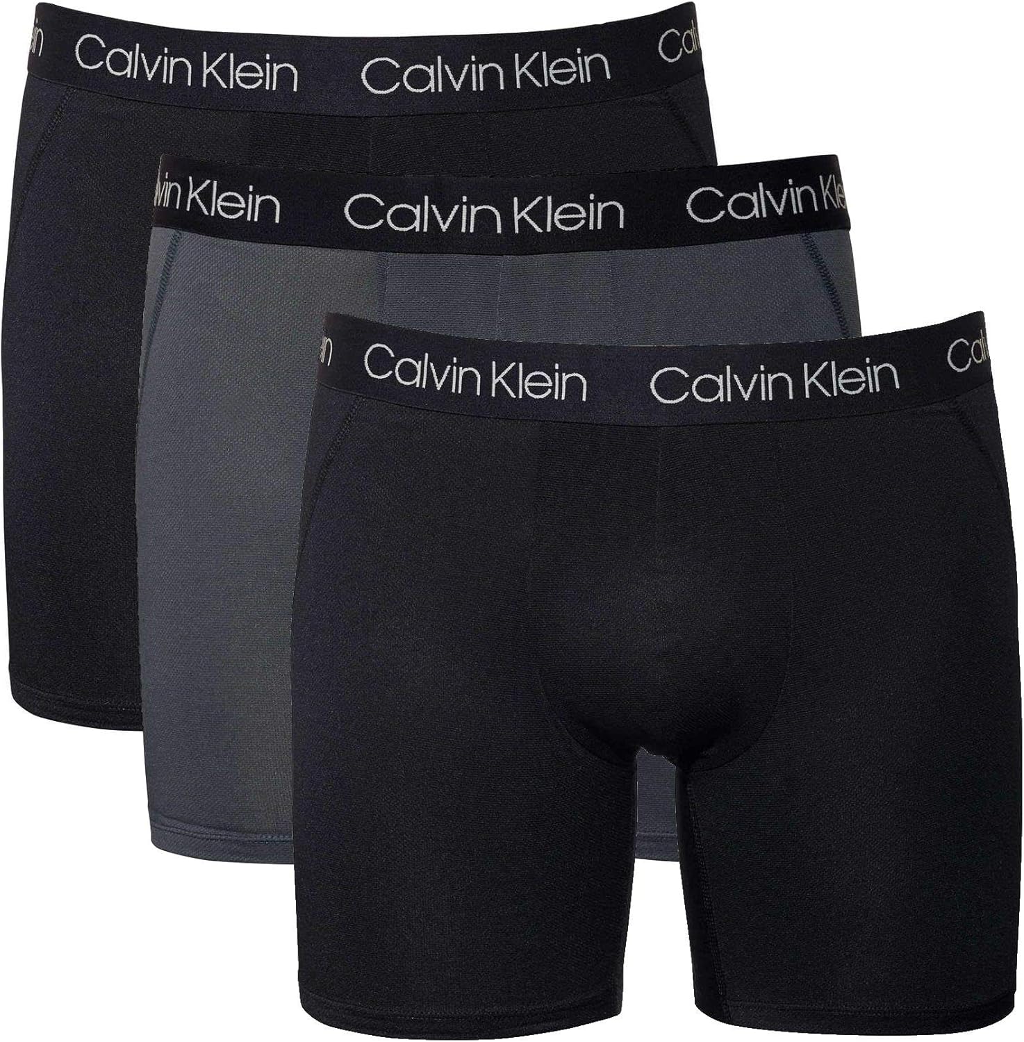 

Комплект из 3 мужских трусов-боксеров из микрофибры Calvin Klein, Black/Grey/Black