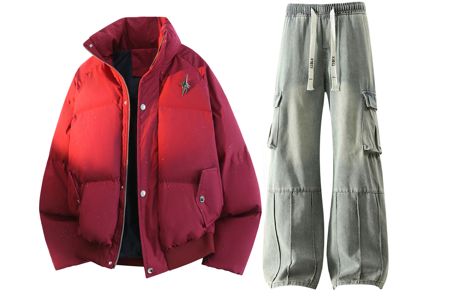 

Толстовка Casual Sportswear утепленная с капюшоном унисекс X1617, красный top+желтый mud fleece-lined pants