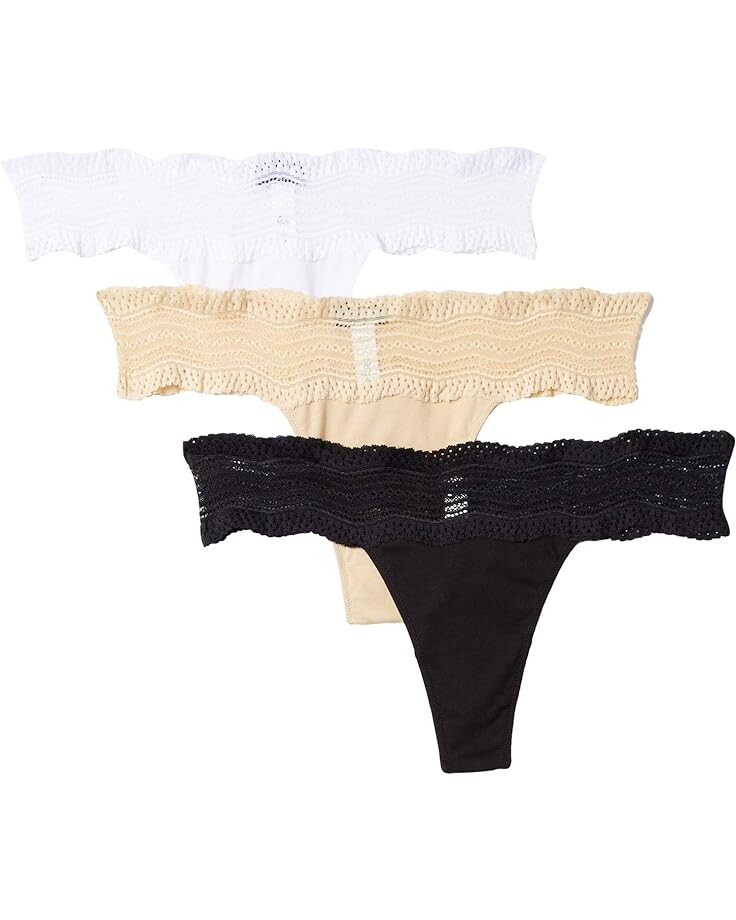 

Стринги Cosabella Dolce Cotton 3-Pack Thong, цвет Black/Blush/White