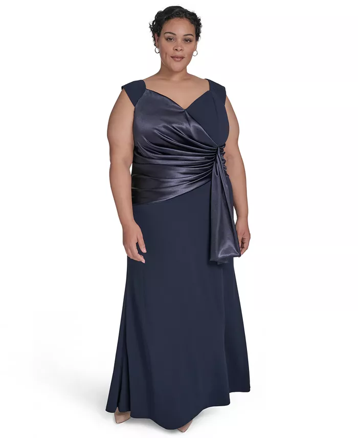 

Платье без рукавов из крепа-скуба большого размера с комбинированной отделкой Eliza J