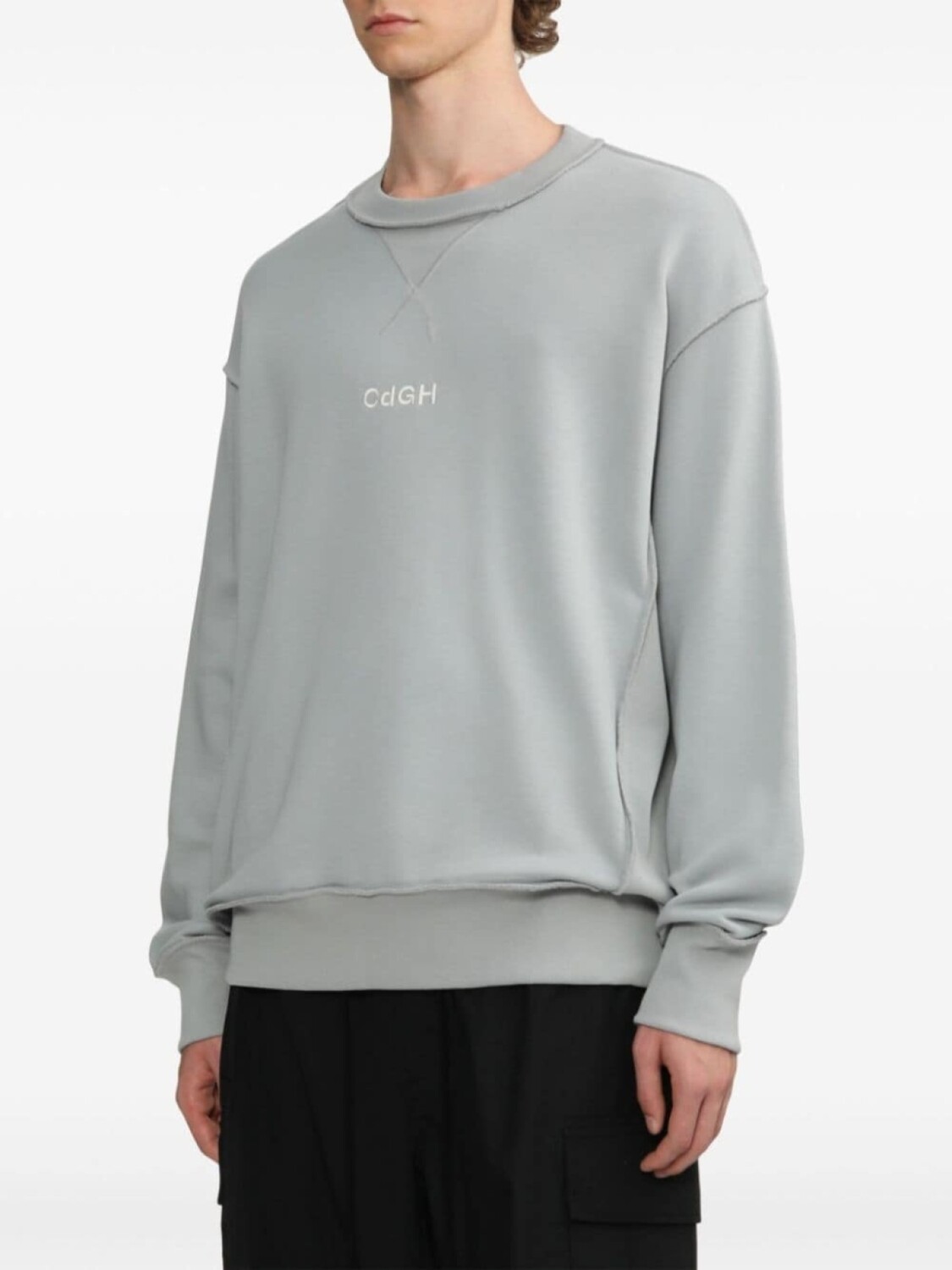 Comme des Garçons Homme толстовка с вышитым логотипом, серый — фото 3