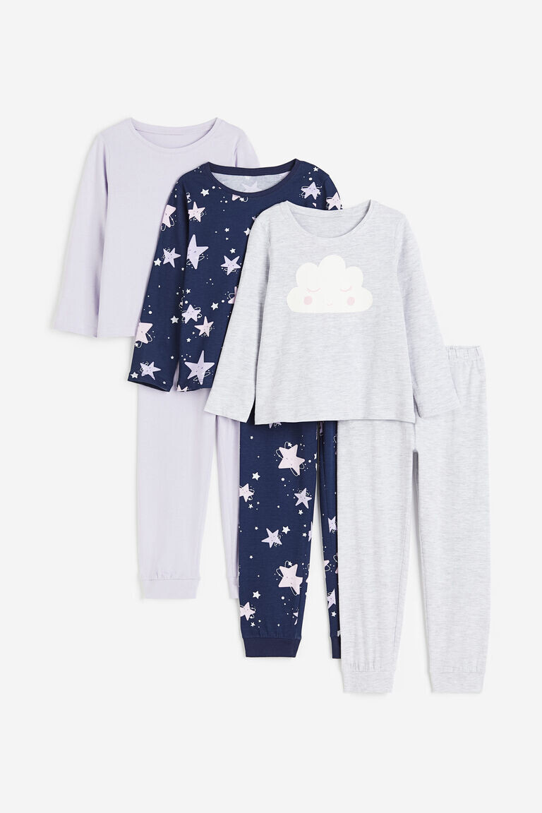 

Комплект из трех пижам из джерси H&M, синий