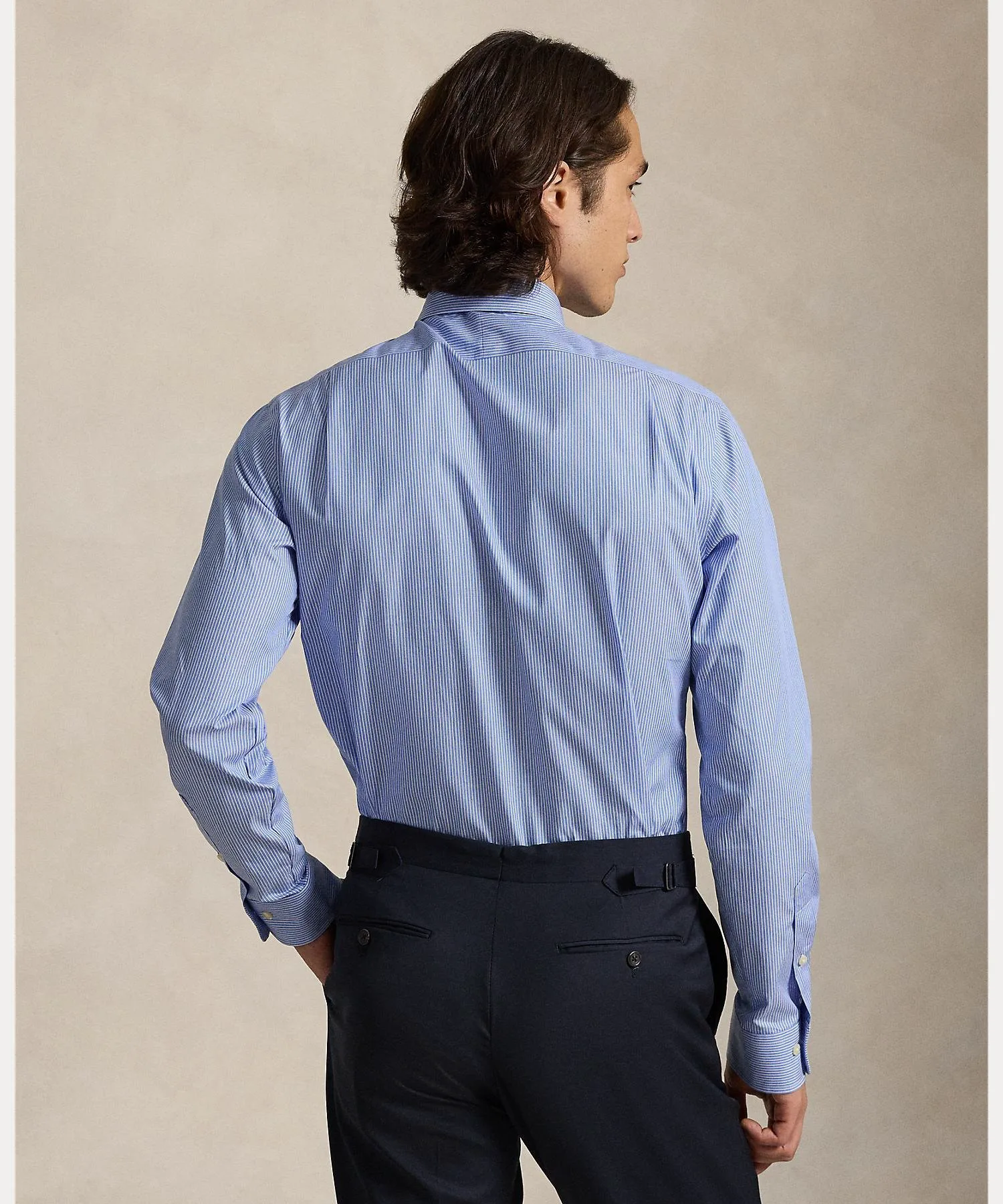 Рубашка из полосатого поплина, сшитая. Polo Ralph Lauren, 400 Blue — фото 4