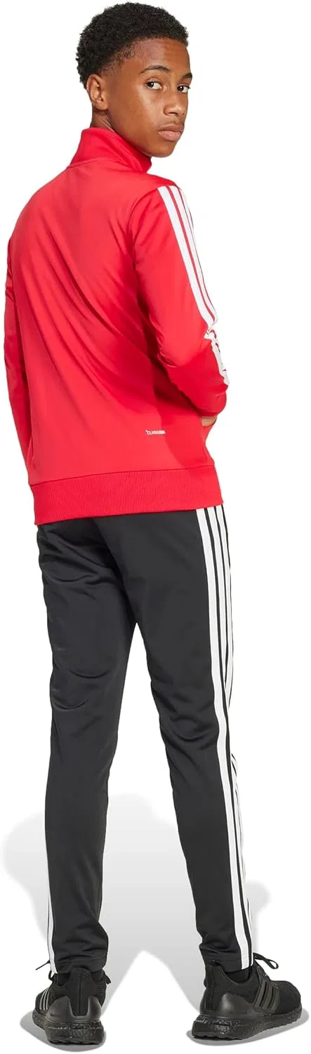 Детский спортивный костюм adidas Tiberio 3 Stripes Tricot, Pure Ruby / White — фото 2
