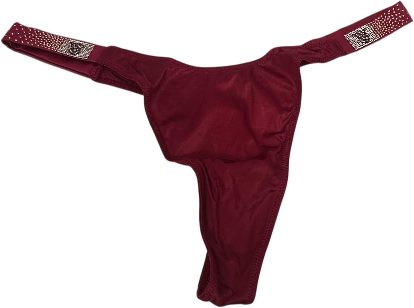 

Victoria's Secret Very Sexy стринги с гладкой посадкой и ремешками, украшенными россыпью стразов, цвет Red New, Red Shine