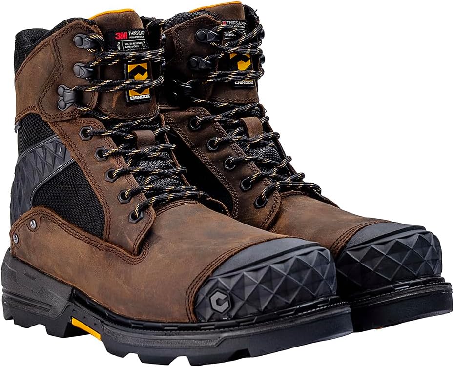 Ботинки Chinook Footwear с гидроизоляцией и утеплителем, мужские, с композитным носком, погрузочной тележки 8, коричневый — фото 4