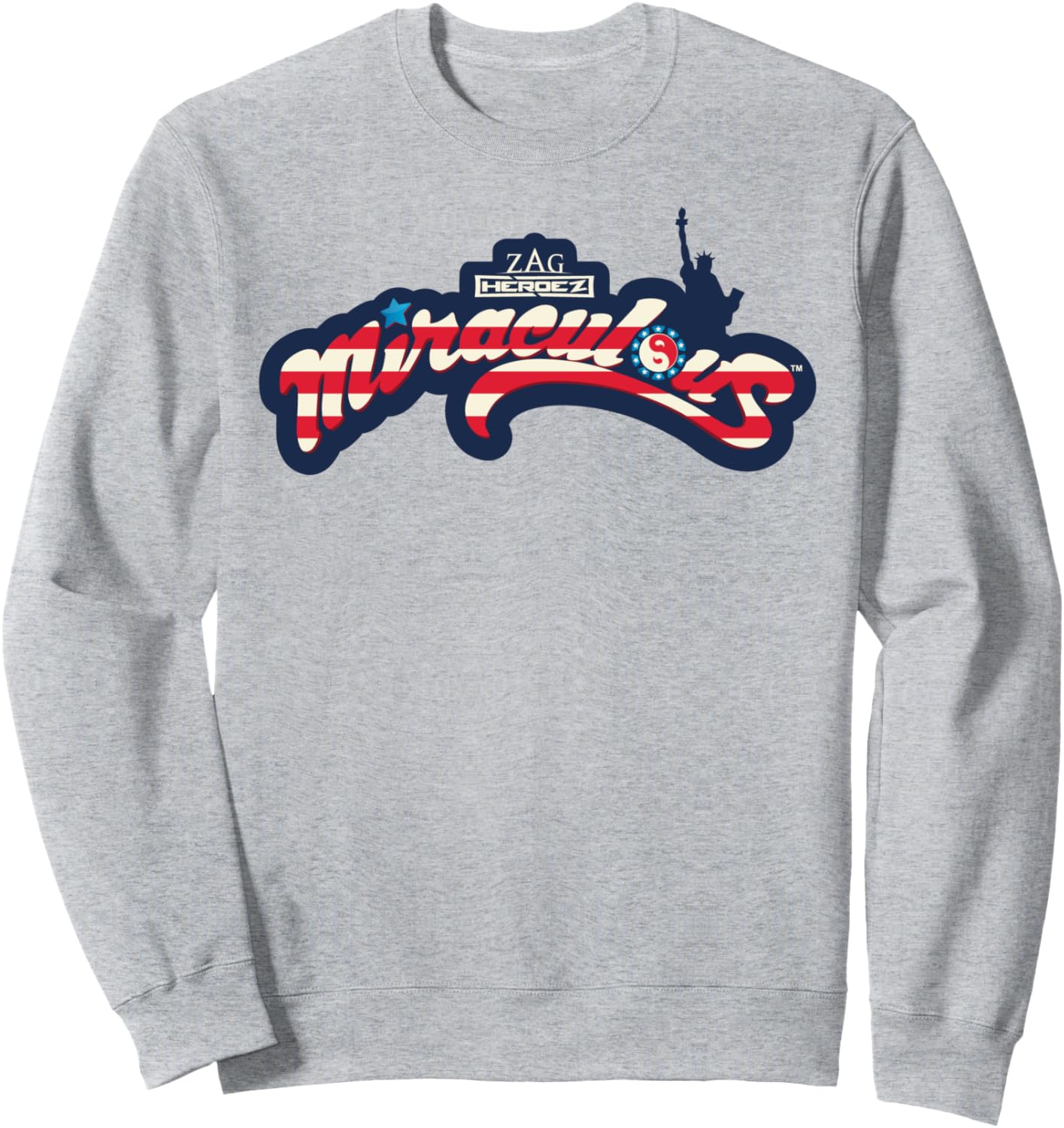 

Толстовка с ярким логотипом Miraculous Ladybug ко Дню независимости США, серый