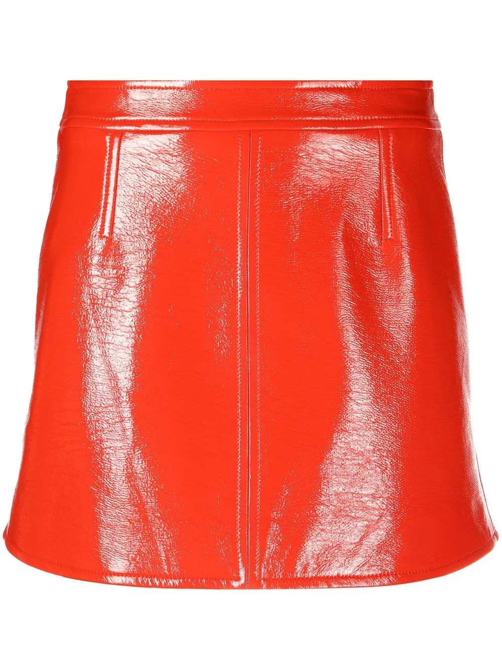 

Юбка мини с нашивкой-логотипом Courrèges, красный