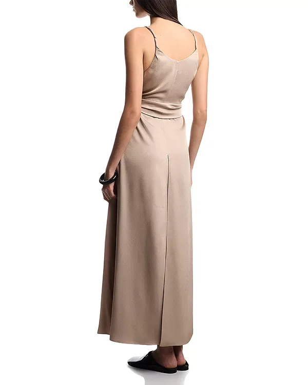 Длинное платье без рукавов из креповой саржи Emporio Armani, Dune — фото 2