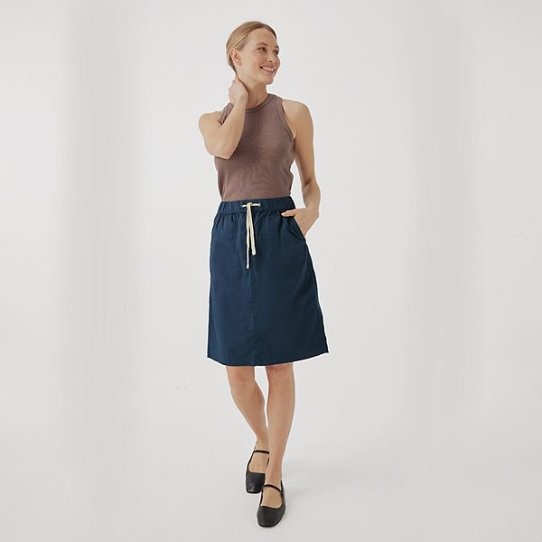 

Повседневная юбка из хлопкового твила Pact, French Navy