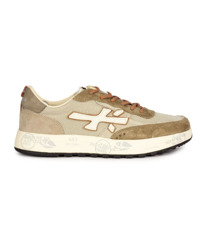 

Бежевые кроссовки из сетки и замши Premiata, бежевый