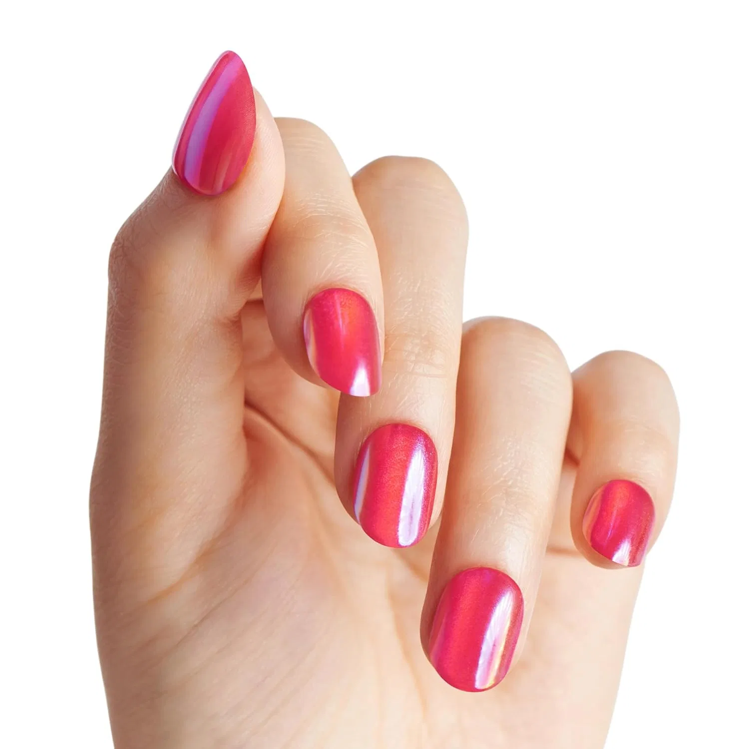 Накладные ногти Kiss ColorFX by imPRESS Floating Solid Red Pearlescent Finish Short Oval Impress — фото 2
