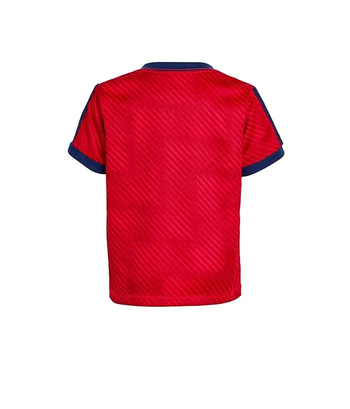 Детский спортивный костюм All Over Print Soccer Top Shorts Set Adidas Kids, Pure Ruby — фото 2