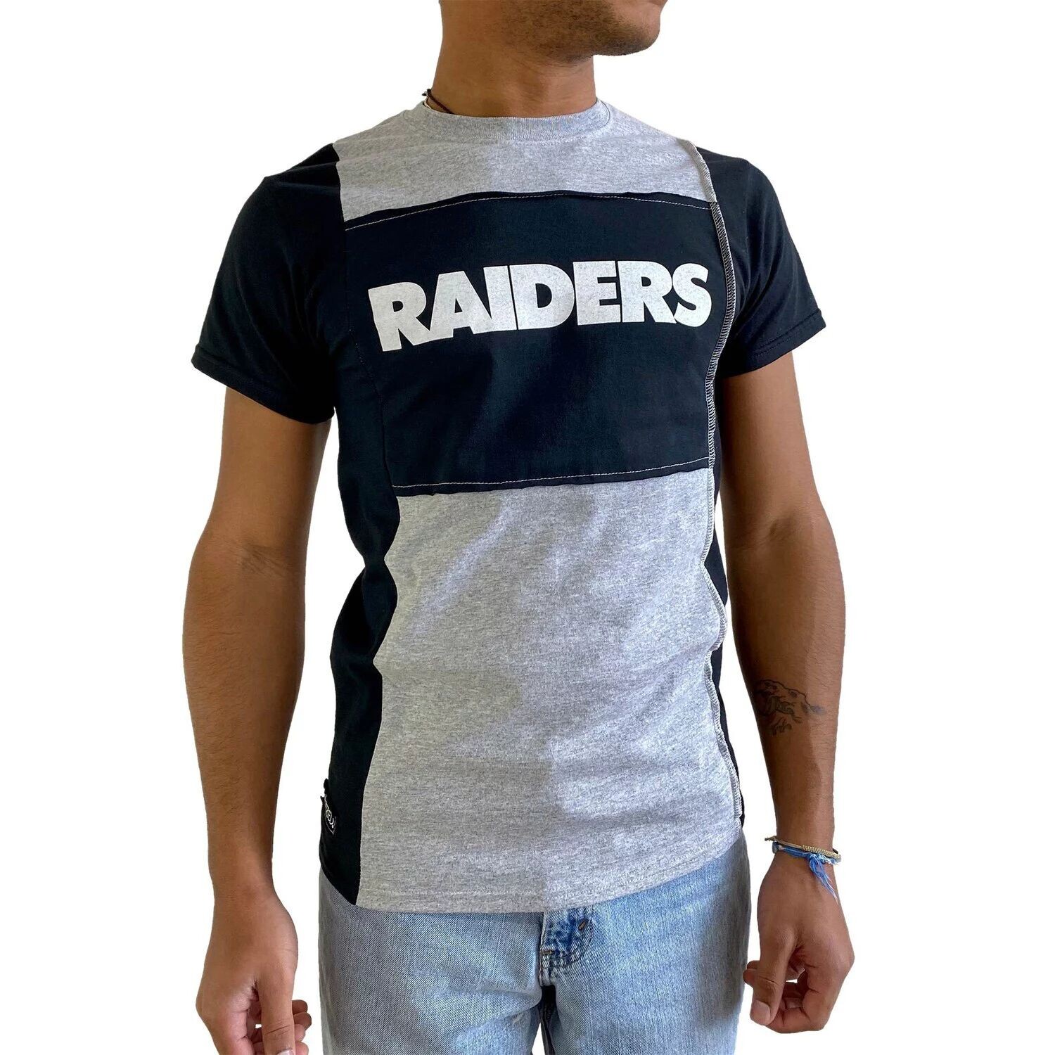 

Мужская футболка Refried Apparel Heather Grey Las Vegas Raiders с разрезом из экологически чистого материала