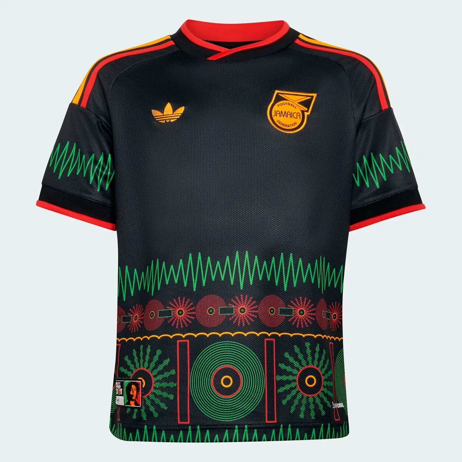 Детская выездная футболка adidas Jamaica 26 x Bob Marley, черный