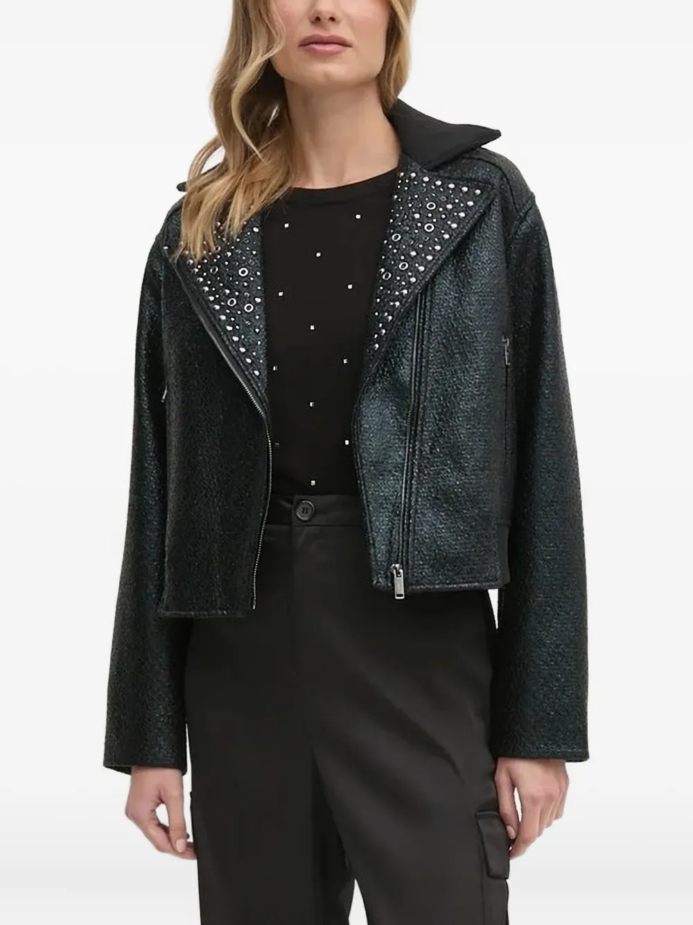 

Байкерская куртка с заклепками DKNY, черный