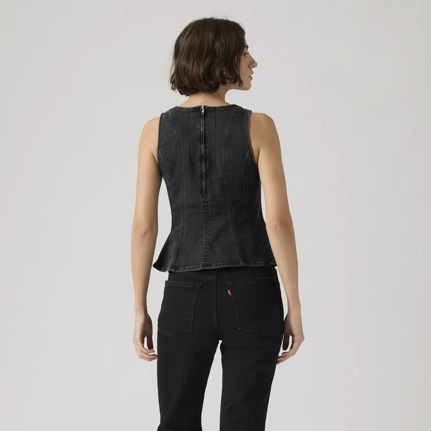 Топ с баской от Лейтон Levi's, Black — фото 4