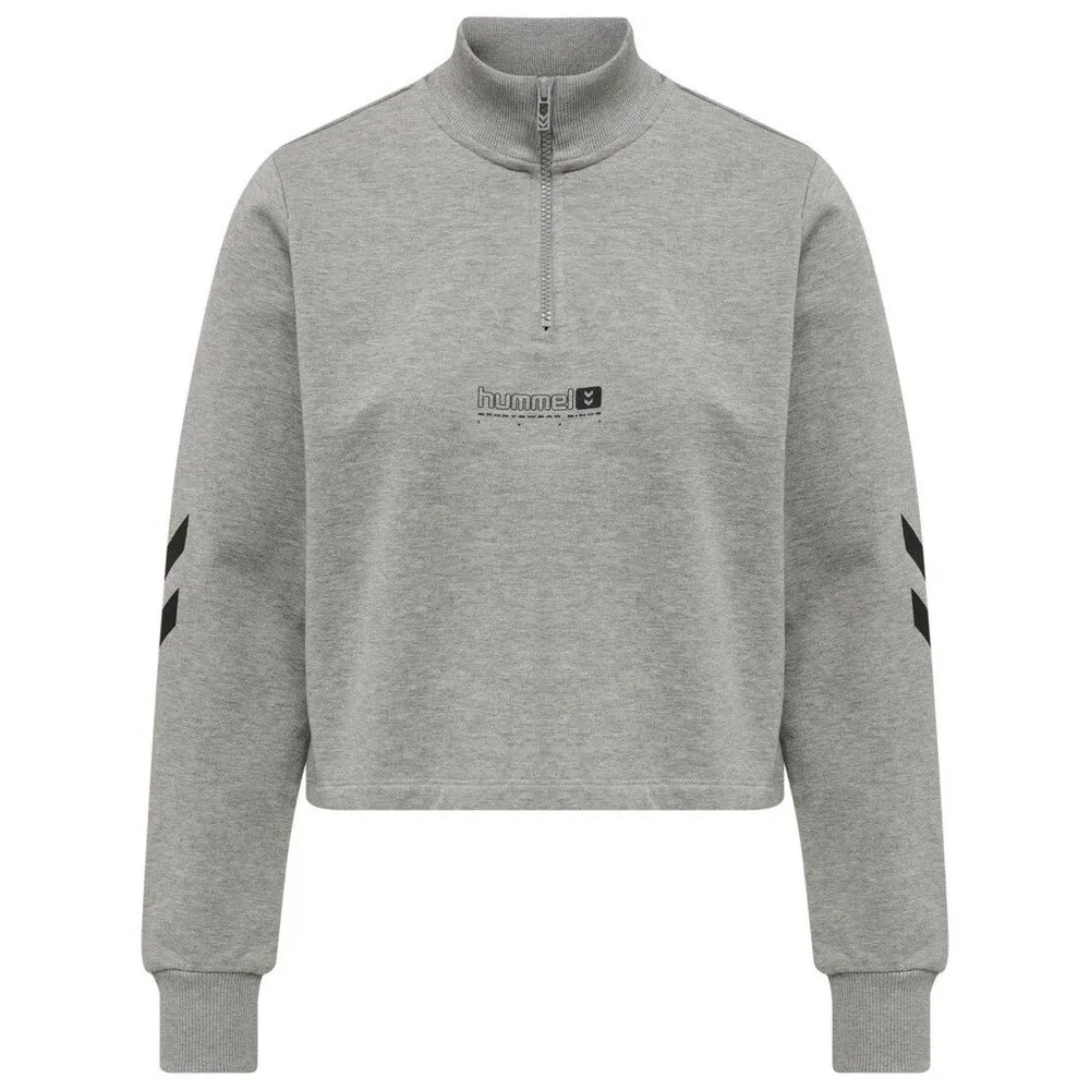 

Толстовка Hummel Legacy Nikka Cropped half zip, серый