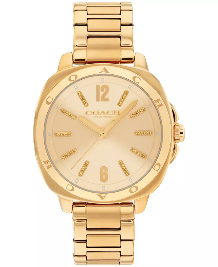 

Женские часы Kitt с браслетом из нержавеющей стали золотистого оттенка, 34 мм COACH