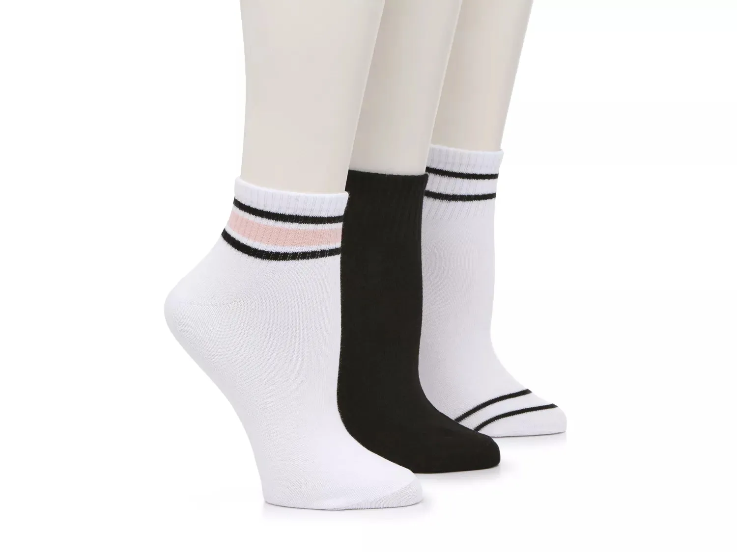 

Носки Steve Madden Stripes & Solid - 3 пары, белые/черные