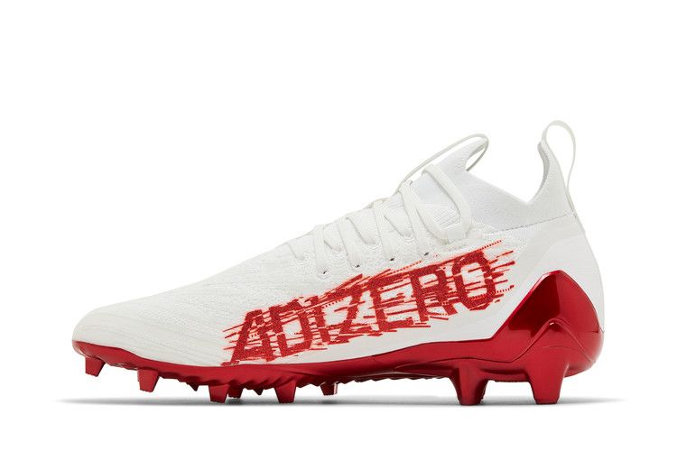 Бутсы adidas Adizero Primeknit Cleats 'White Team Power Red', белый — фото 4