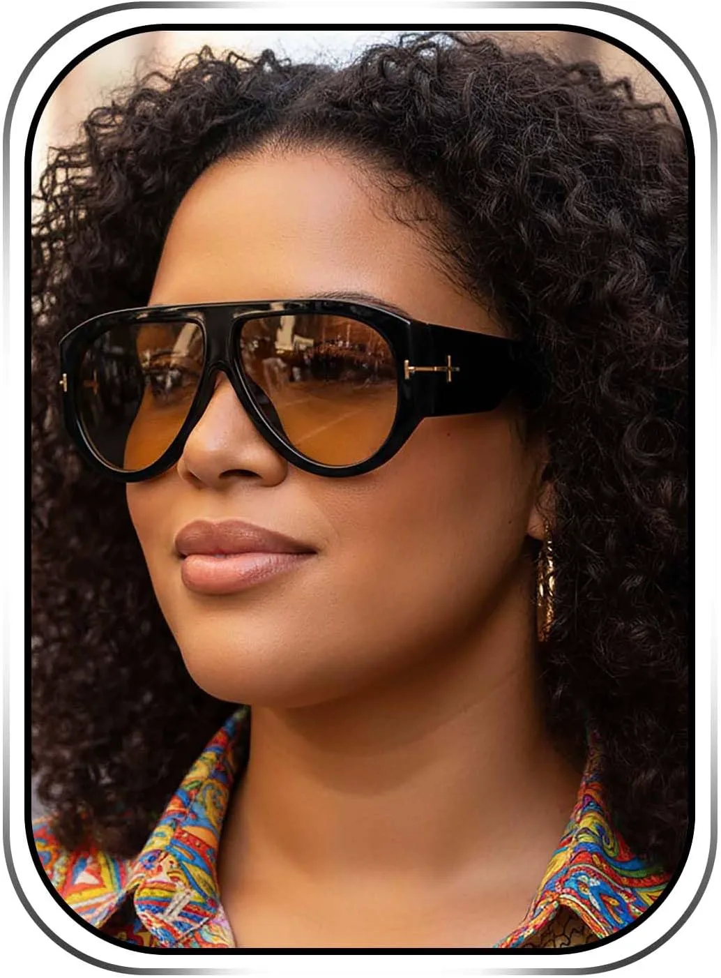 

Солнцезащитные очки Woeoe Retro Aviator для женщин и мужчин, классические винтажные солнцезащитные очки в большой квадратной оправе с защитой от УФ-излучения, Black