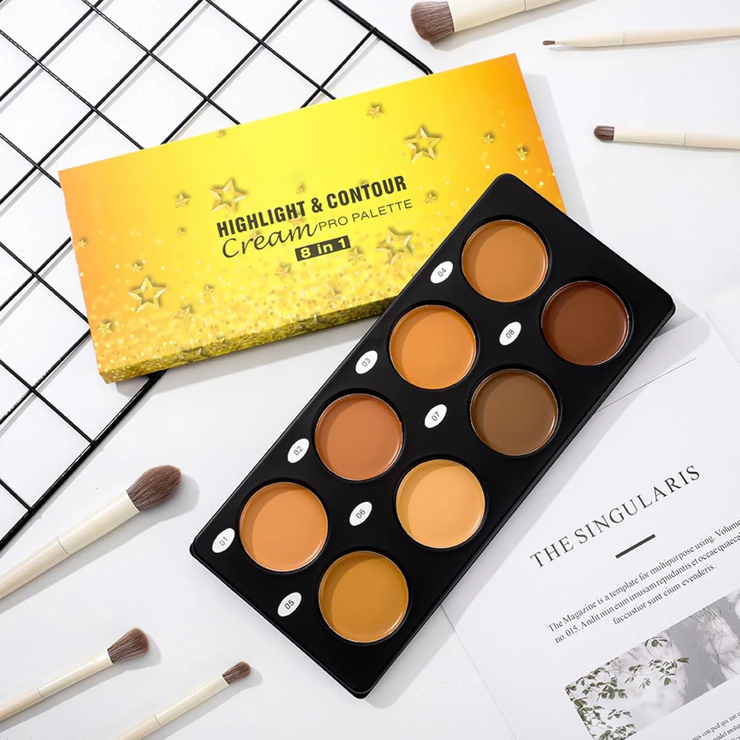 Консилер Color Collector Palette 8 цветов, полное покрытие, водостойкий, для лица — фото 3