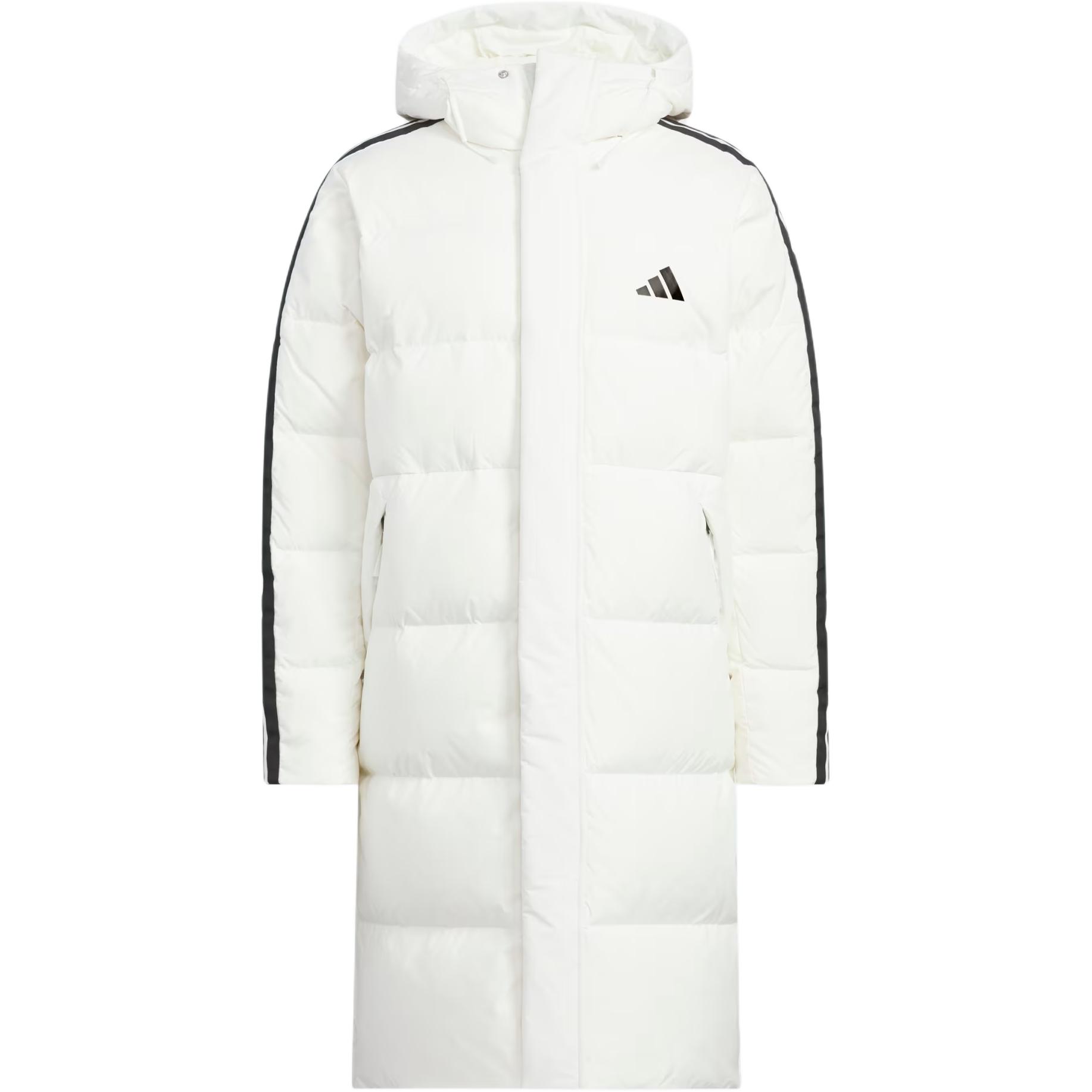 

Adidas Мужская пуховая куртка цвета экрю с капюшоном, средней высоты