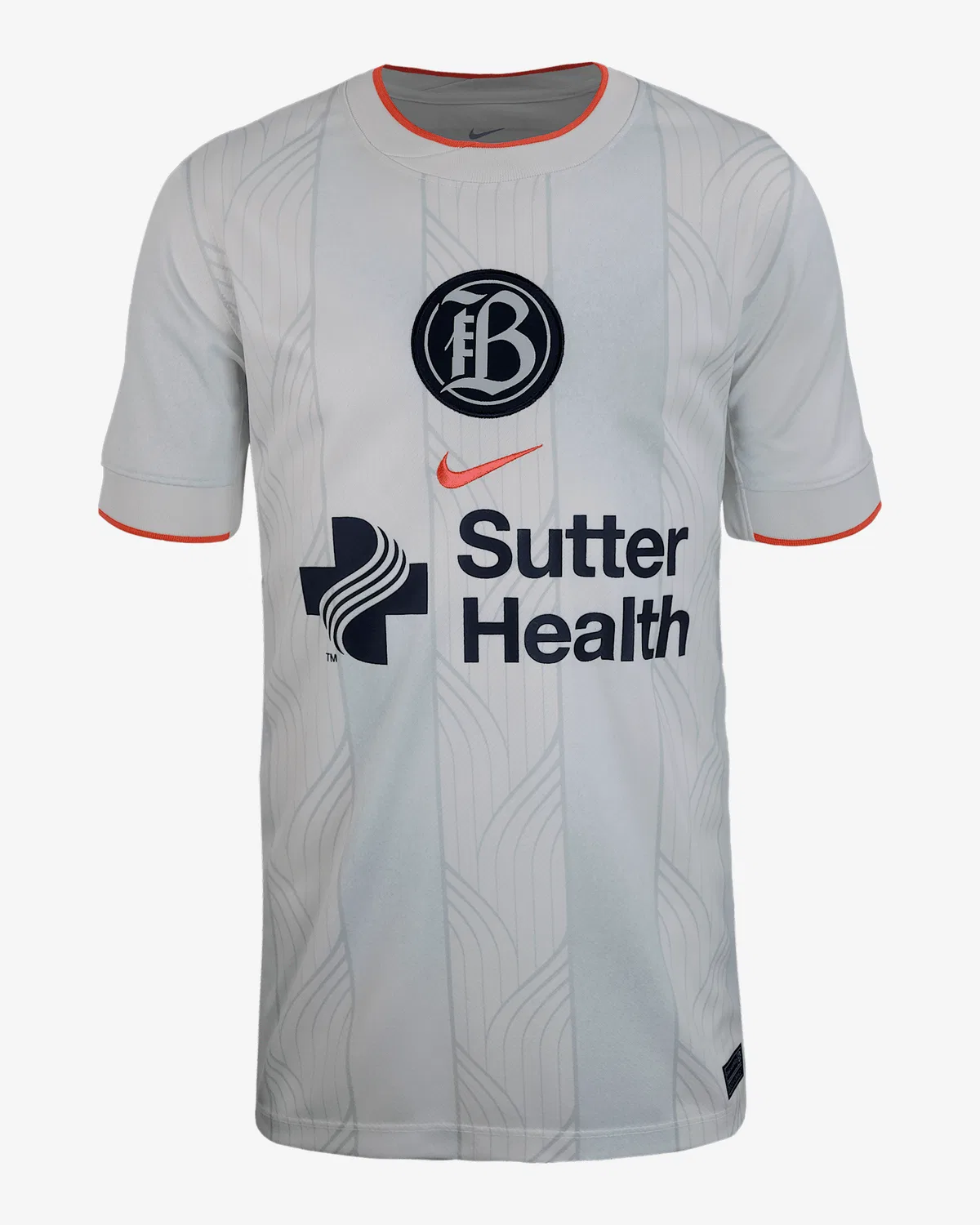 Большие детские Nike Dri-FIT NWSL Replica Jersey Bay FC 2025 Stadium Home, White/Night Silver