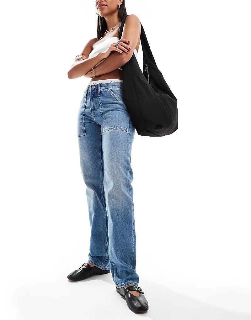 

Джинсы прямого кроя с низкой посадкой, светлого оттенка Calvin Klein Jeans