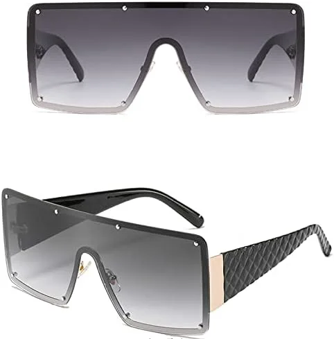 

Крупные солнцезащитные очки для женщин, металлическая оправа, винтажные солнцезащитные очки для мужчин, ретро-градиентные солнцезащитные очки MTZJH, Grey