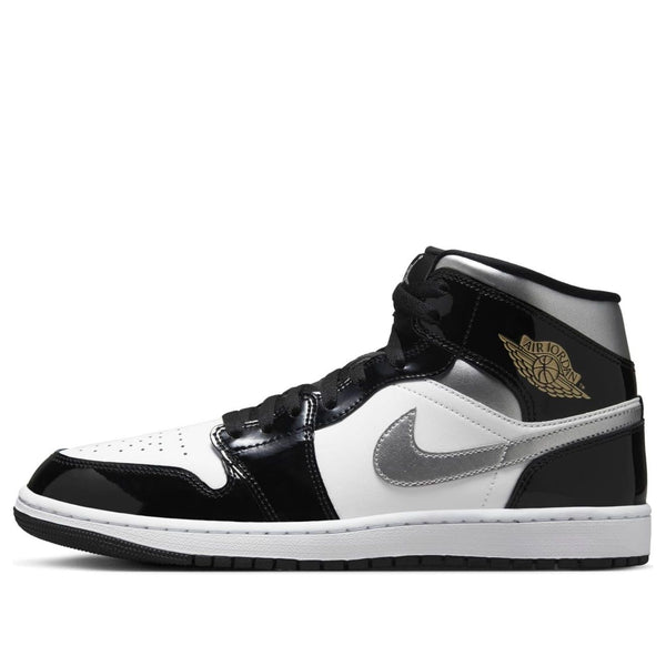

Кроссовки 1 mid 'black patent' Air Jordan, черный