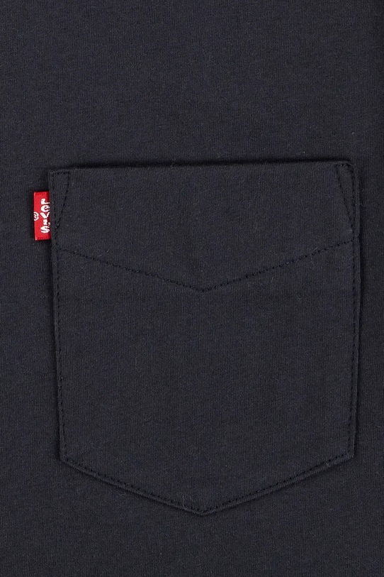 Детская хлопковая футболка SUNSET POCKET TEE с карманом Levi'S, черный — фото 3