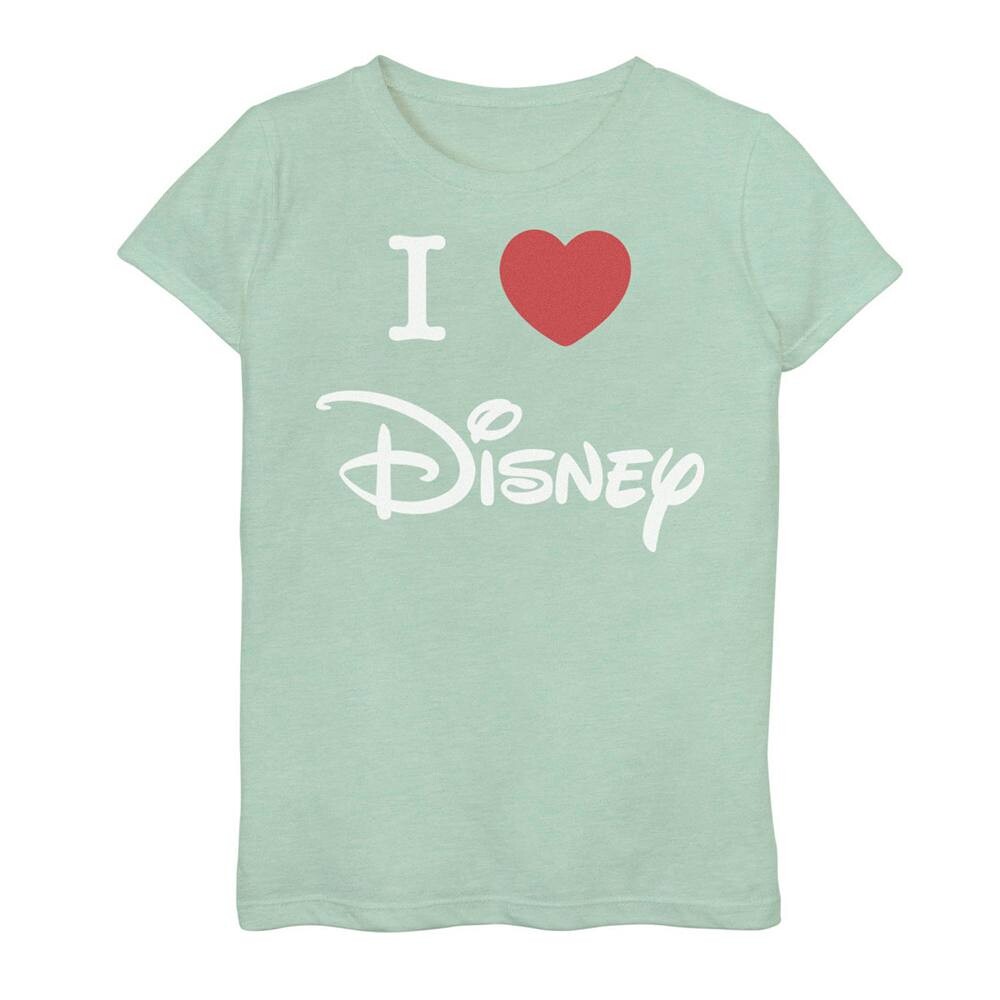 

Футболка с логотипом Disney's для девочек 7–16 лет I Love Disney Heart, цвет Mint