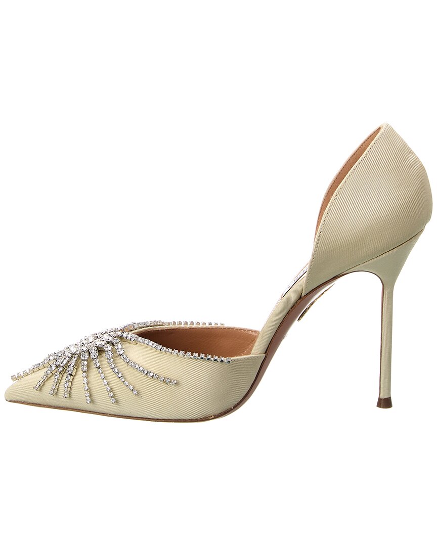Aquazzura Sunshine 105 Grosgrain Pump, белый — фото 2