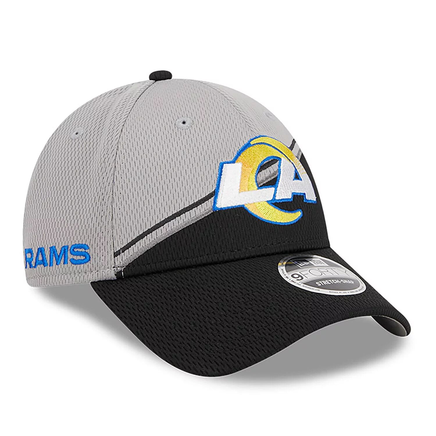 

Мужская регулируемая кепка New Era Grey/Black Los Angeles Rams 2023 Sideline 9FORTY