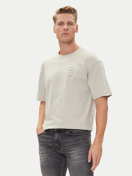 

Футболка relaxed fit Te_Voyage 50546370 Boss, бежевый