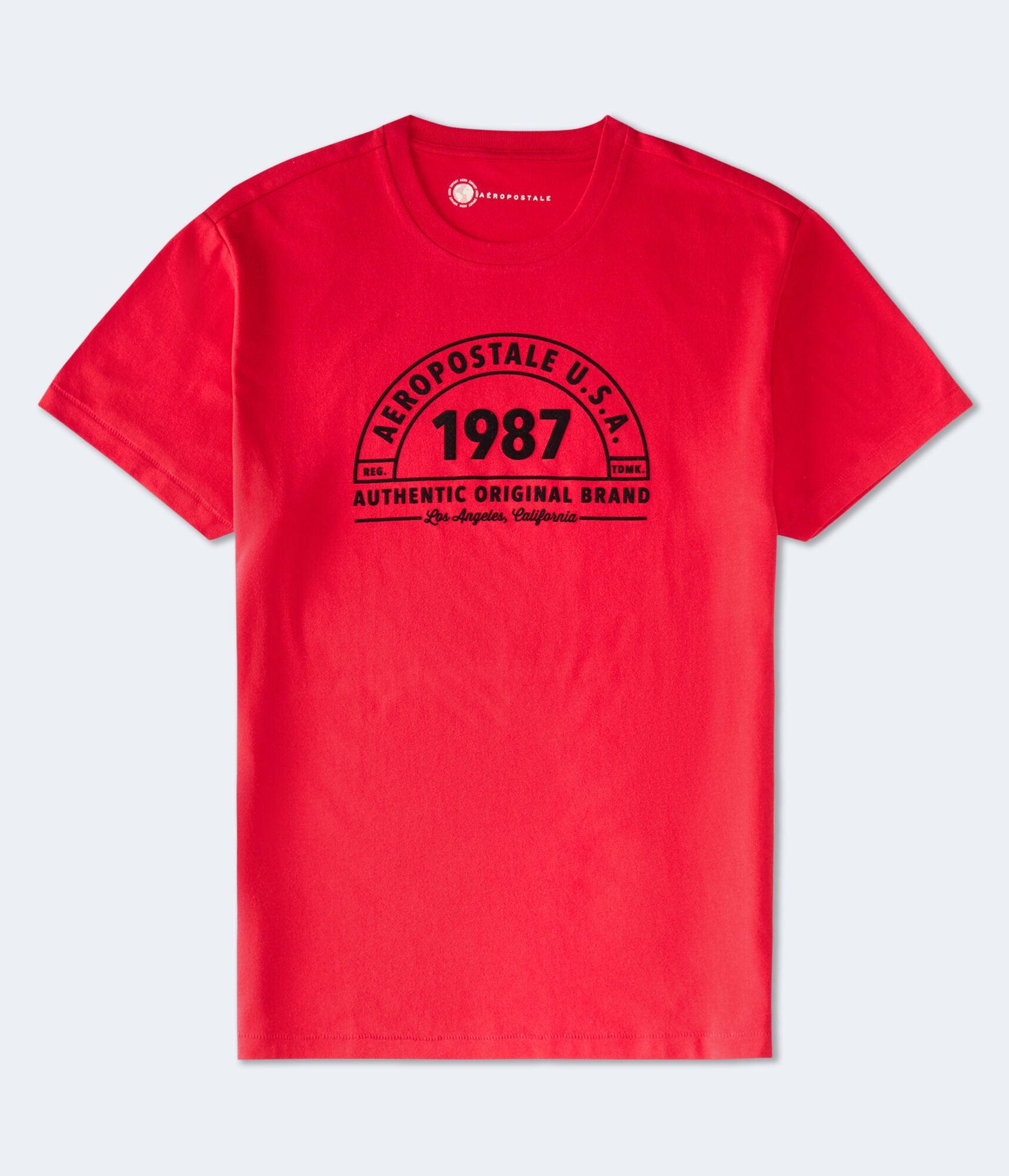 

Футболка Aeropostale 1987 Arch с флокированным рисунком, красный