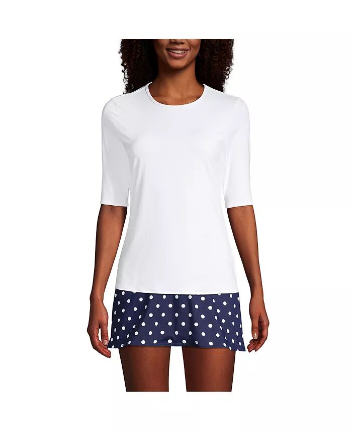 

Женский рашгард с рукавом до локтя UPF 50 Lands' End, белый