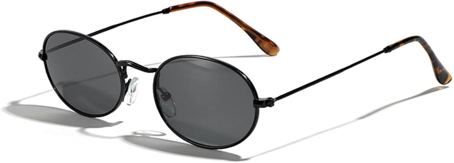 

Классические ретро-солнцезащитные очки в металлической оправе для женщин, желто-фиолетовые, с защитой от УФ-излучения UV400, для мужчин SZVVBKK, Black Gray