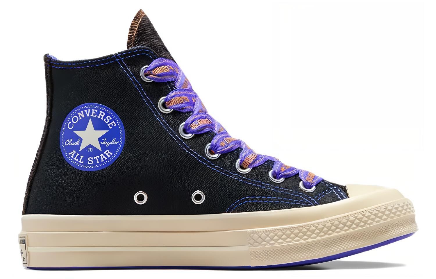 Converse Конверсы парусиновой обуви 1970-х годов унисекс, Черный/Фиолетовый — фото 2