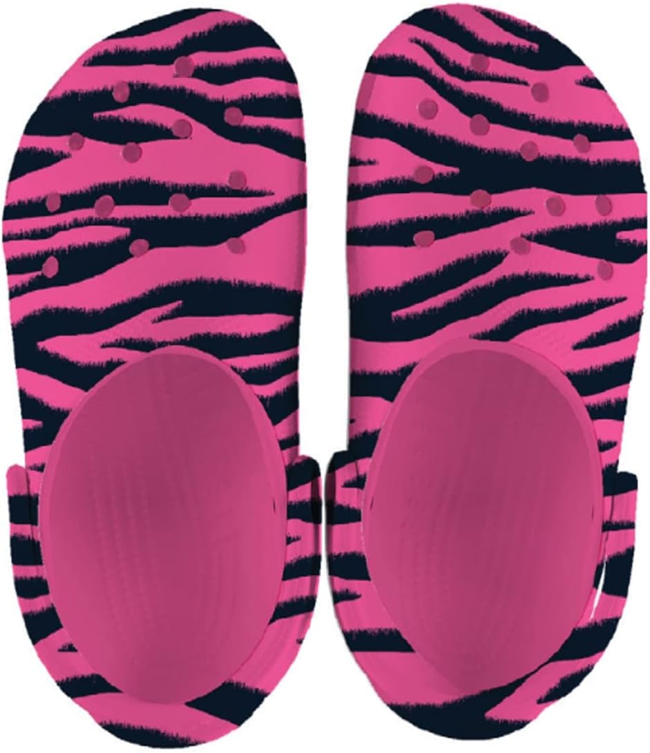 Унисекс сабо Crocs Classic с животным принтом, черный/розовый — фото 4