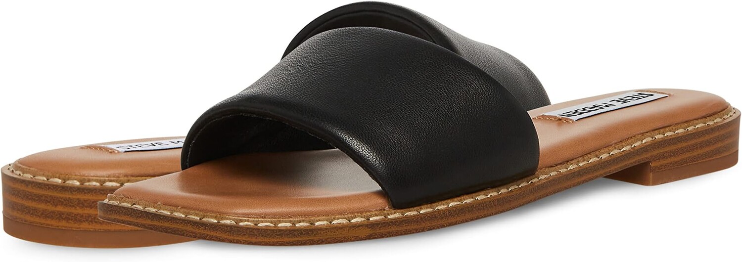 Сандалии на плоской подошве Sandra Sandal Steve Madden, черная кожа