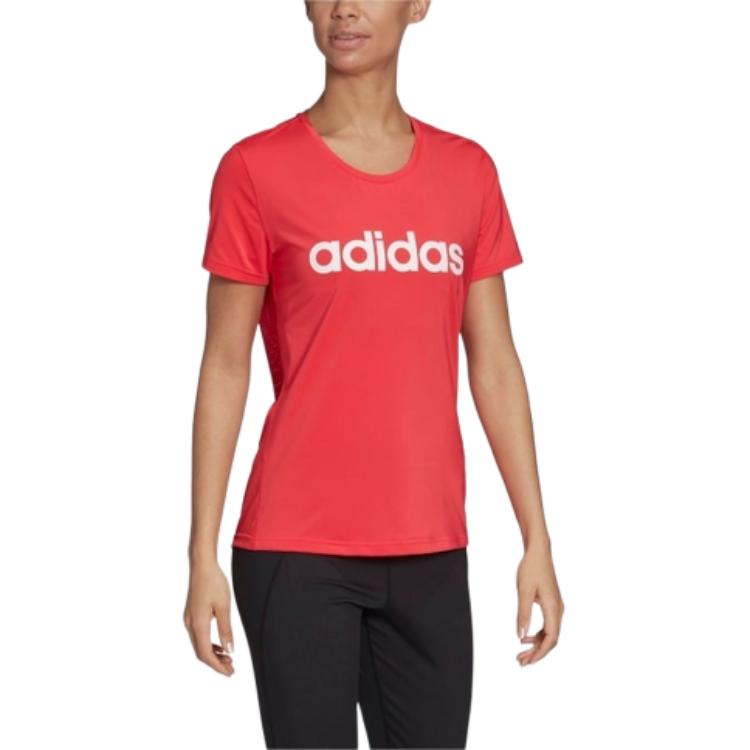 Футболка женская неоново-красная Adidas — фото 4