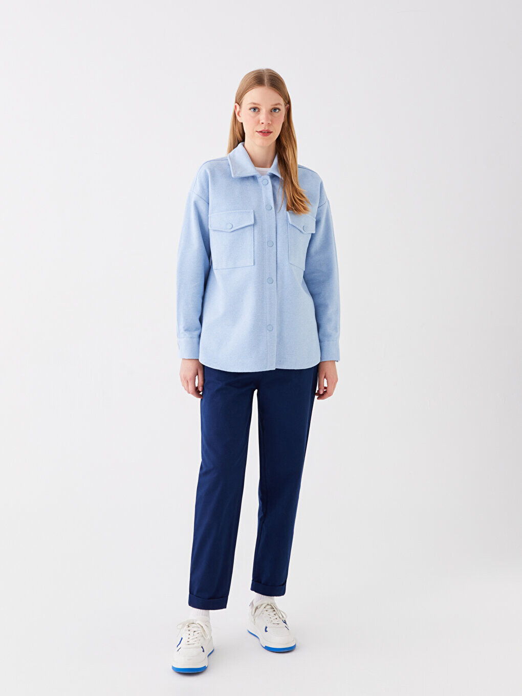 

Женские брюки-морковки с эластичной резинкой на талии LCW Casual, темно-синий