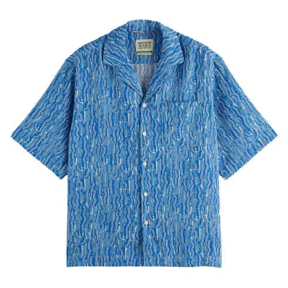 

Рубашка с коротким рукавом Scotch & Soda 180331 Relaxed Fit, синий
